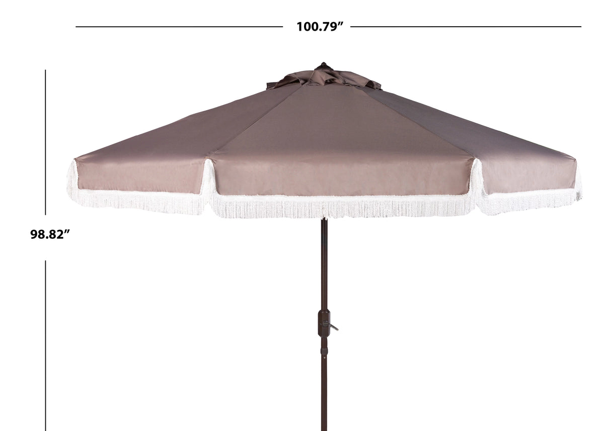 9' Grey White Patio Umbrella R17951