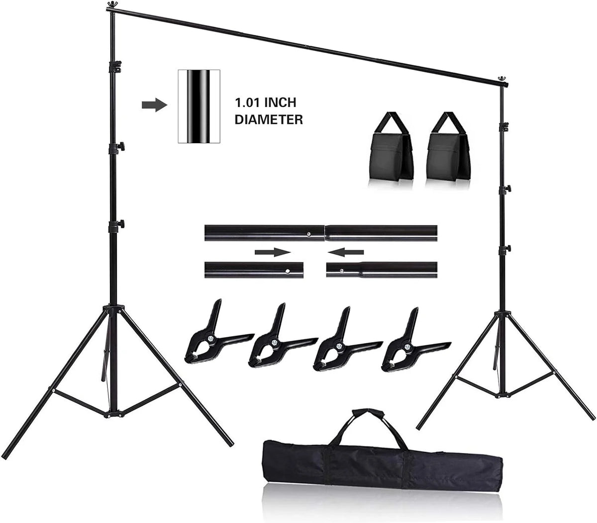 10ft Adjustable Background Support Stand Photography Backdrop Kit U602788