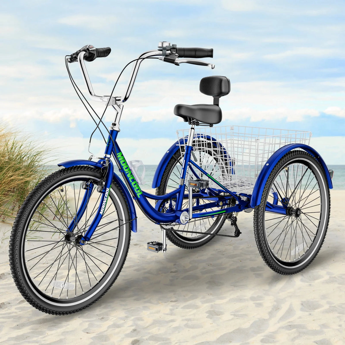 7 Speed 24inch Adult Tricycles with Shopping Basket H740982