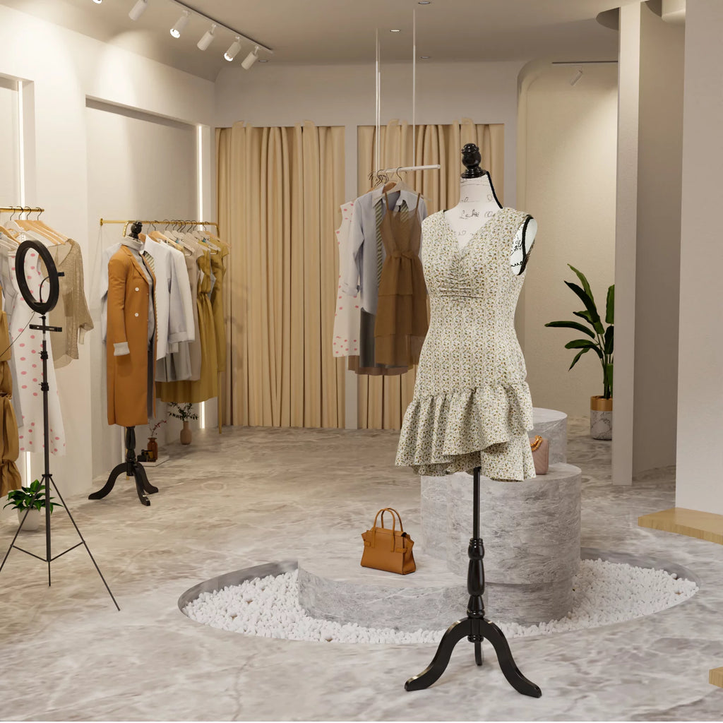 Pinnable Dress Form Mannequin Body Torso with Tripod Base Stand Q23004