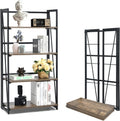 4-Tier Folding Bookshelf with Iron Frame S7098