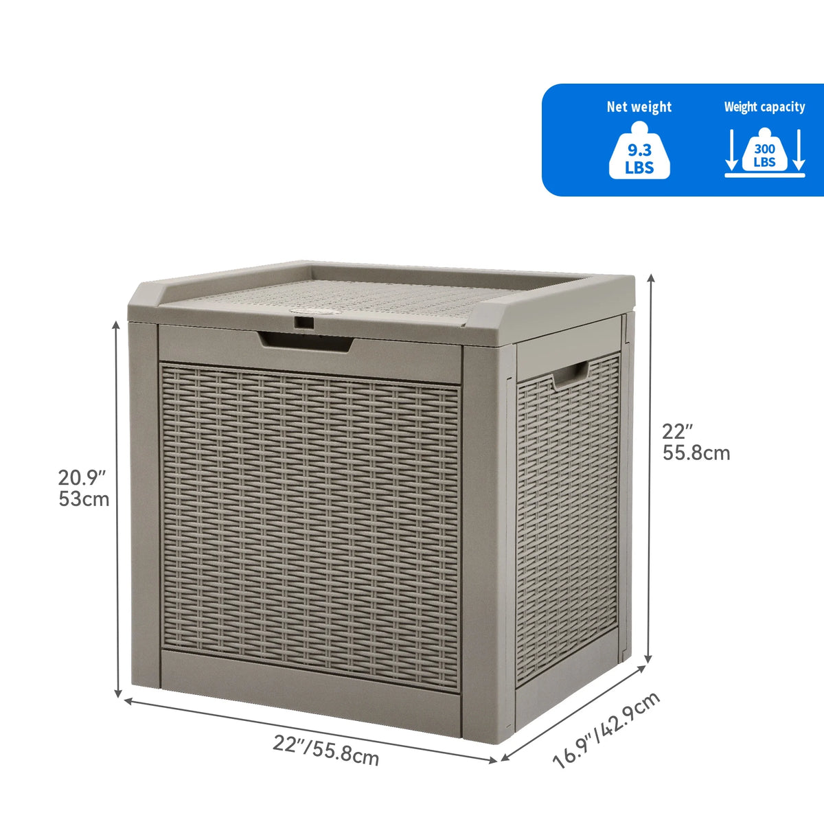 32 Gallon Waterproof Resin Rattan Deck Box E9811