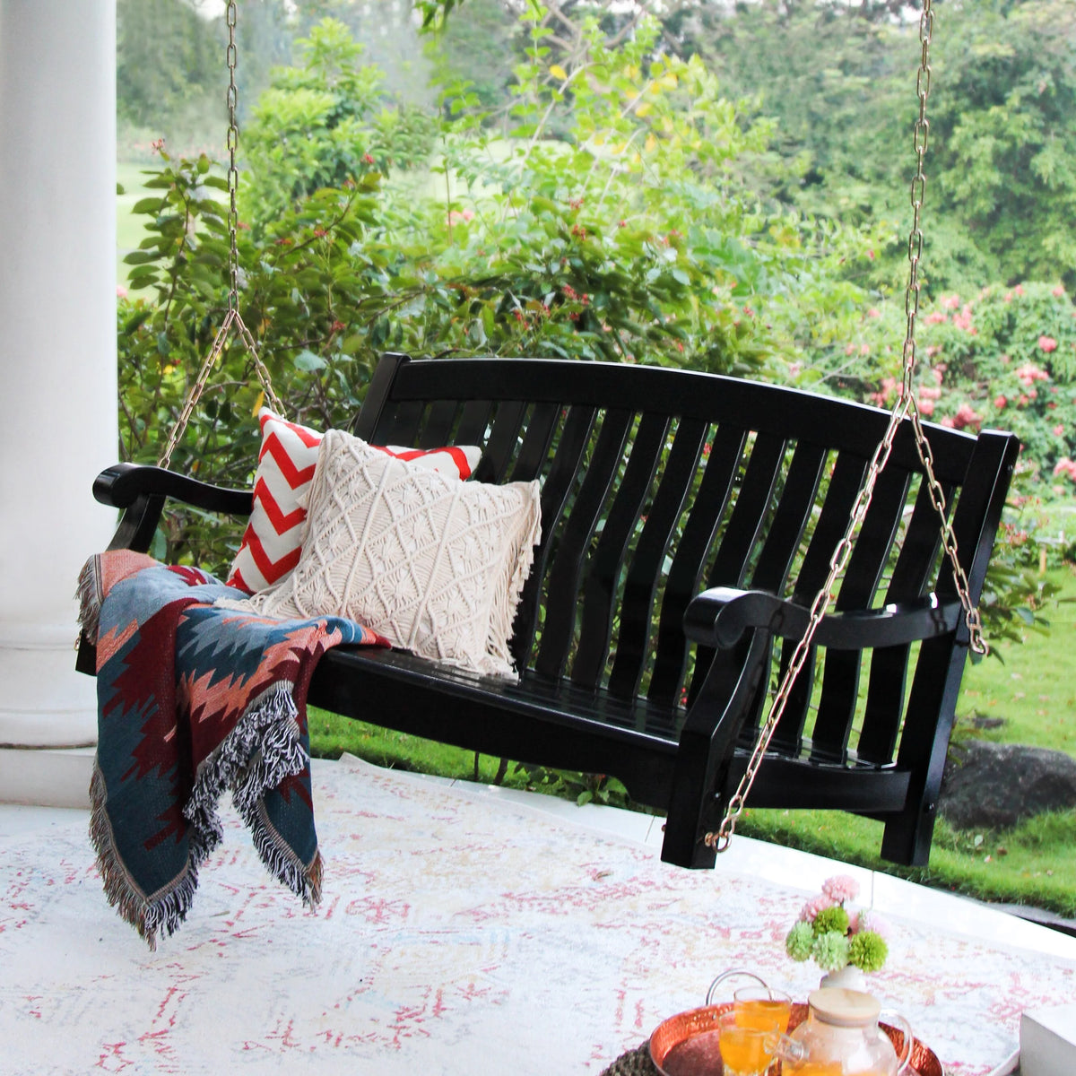 Mahogany Wood Porch Swing A310442