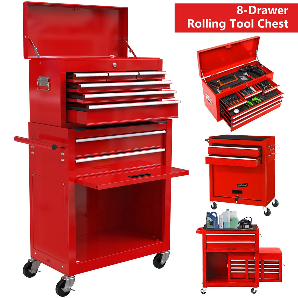 Blue 8 Drawer Rolling Tool Box Y3361