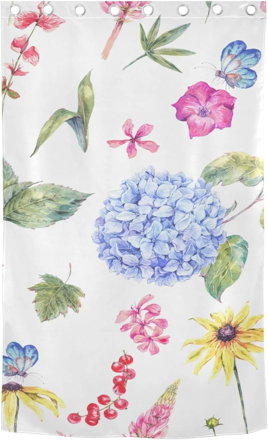 Blackout Curtain 84 inches Length Watercolor Floral Room Darkening D25050