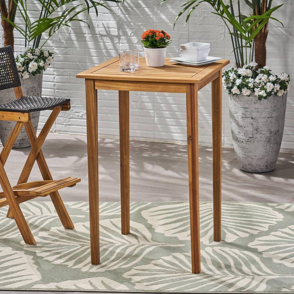 Acacia Wood Square Bar Table J612784