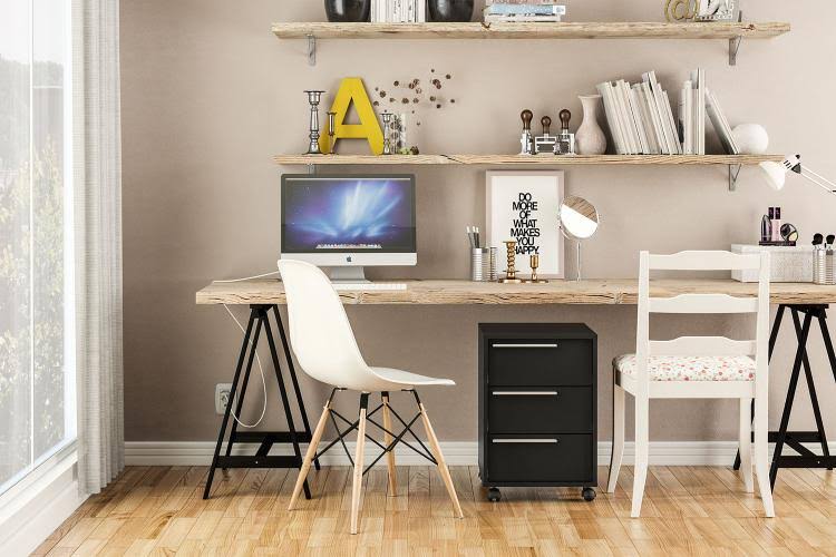 Black 3 Drawer File Cabinet S9419