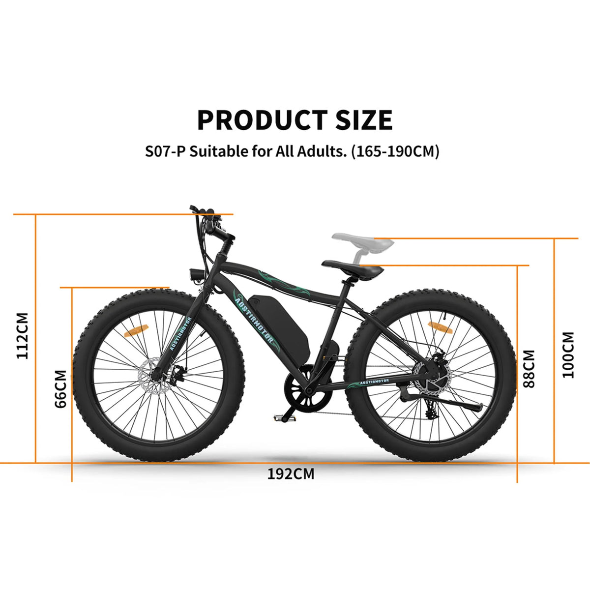 750W Electric Bike Fat Tire with Removable Lithium Battery A11164
