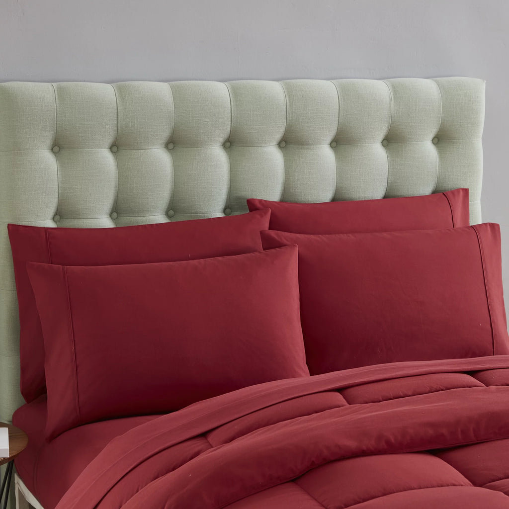 Burgundy 7-piece Queen Comforter Set W267410