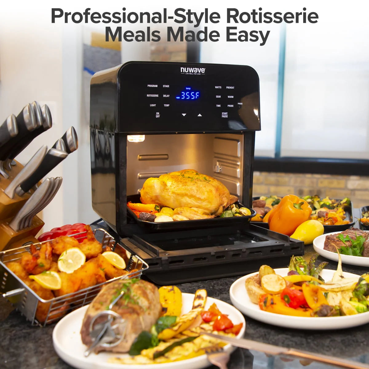 15.5-Quart 1800W Air Fryer with 100 Presets T505564