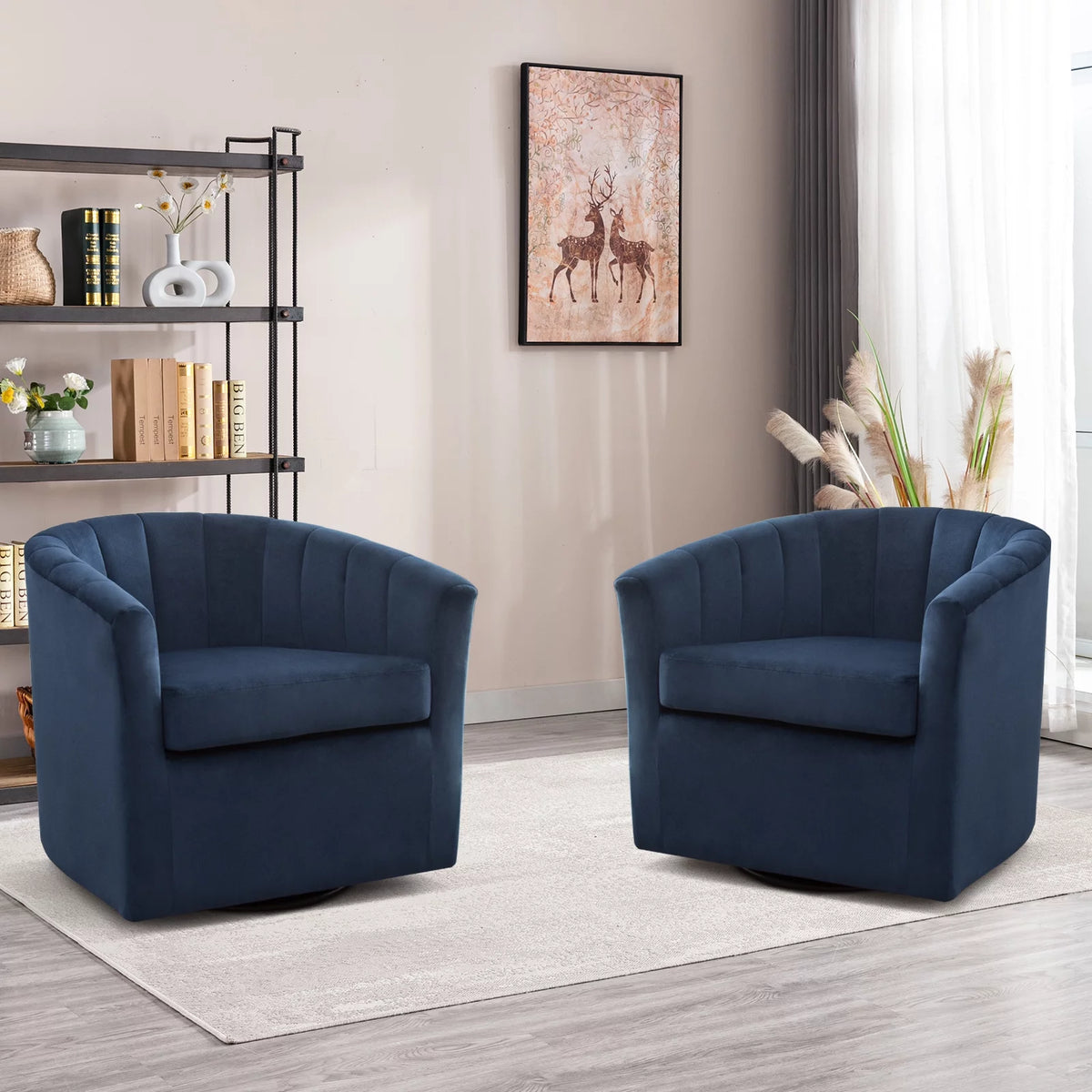 Blue Velvet Swivel Accent Chair N52601