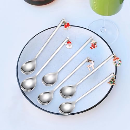 Silver Stainless Steel Dessert Spoons 6 Pieces E49047