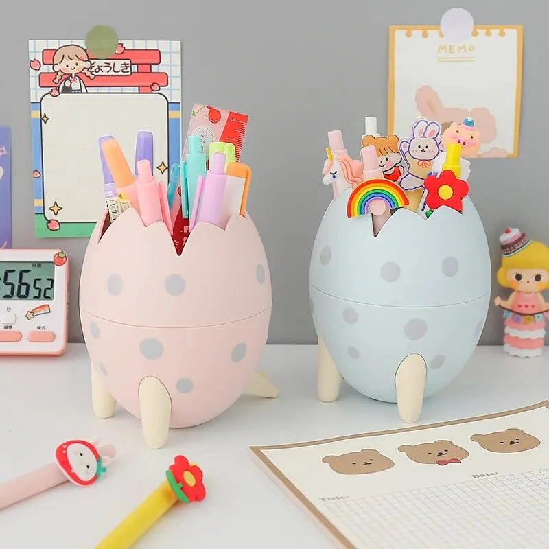 Kawaii Dinosaur Egg Pen Holder Large Capacity Desktop Stationery Storage Box I214555