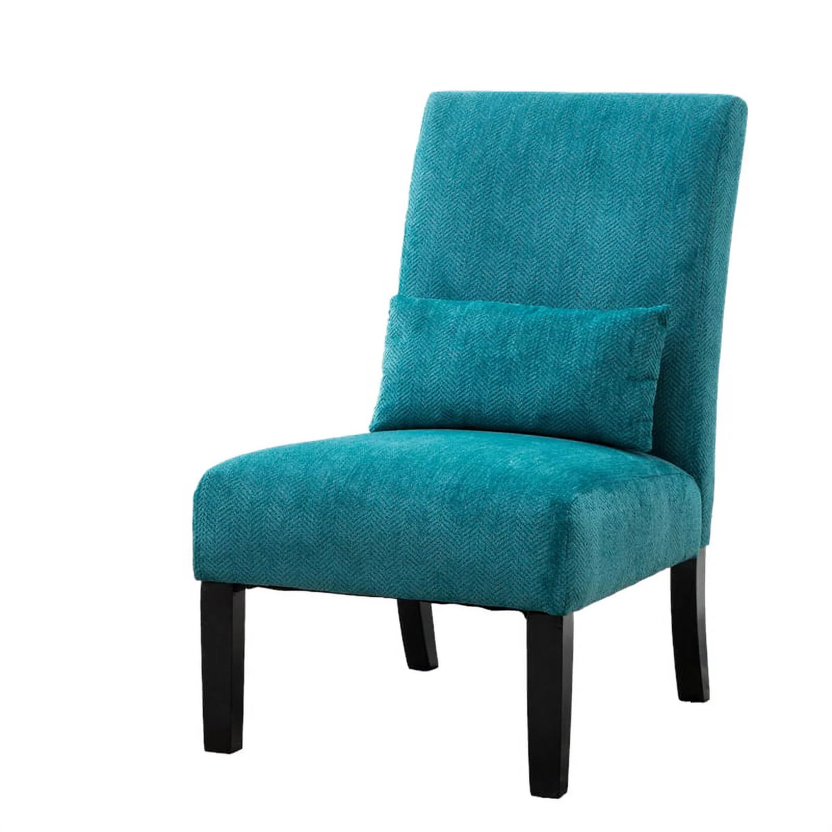 Teal Blue Chenille Accent Chair with Pillow S803