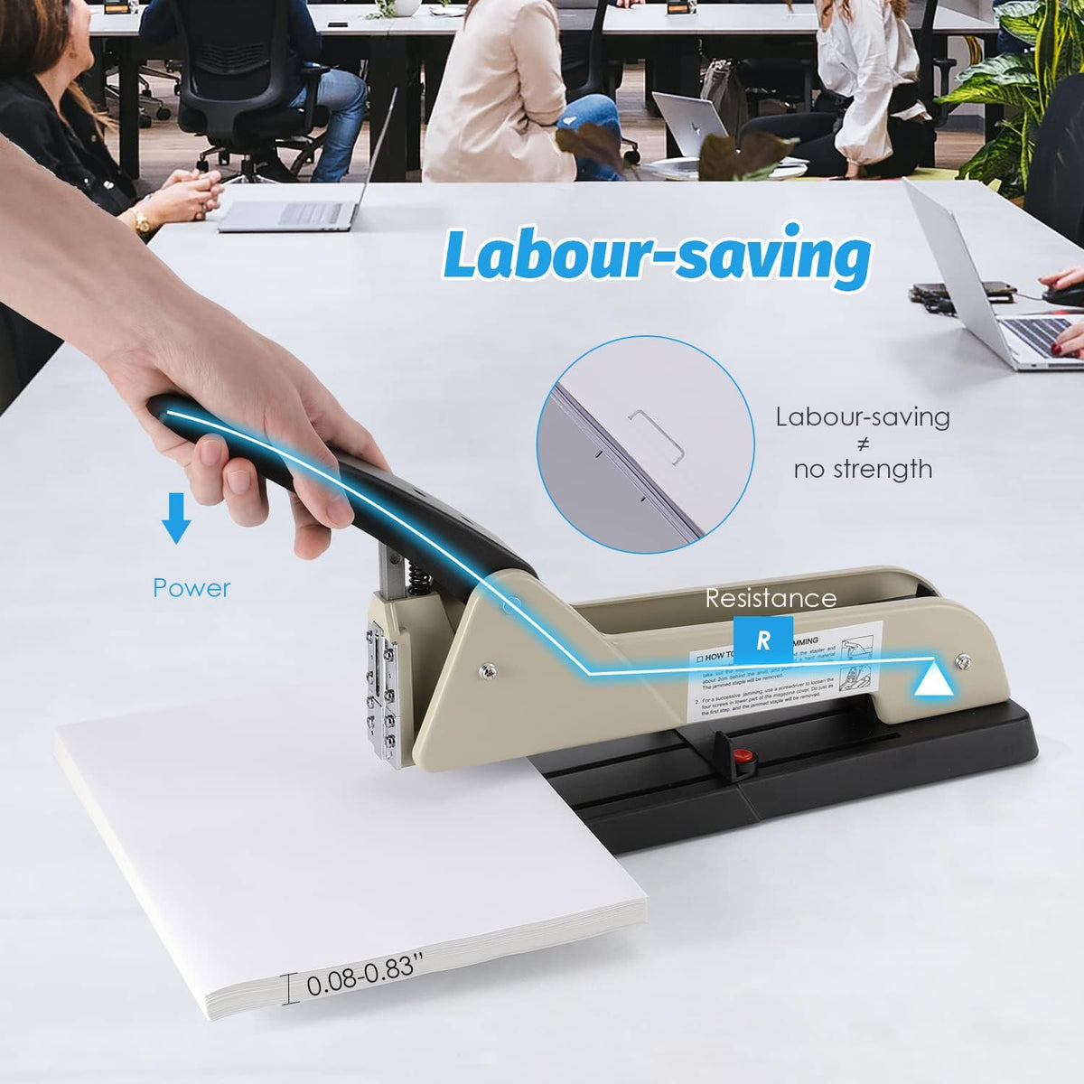 Heavy Duty Long Reach Stapler with 200 Sheets Capacity Q9259