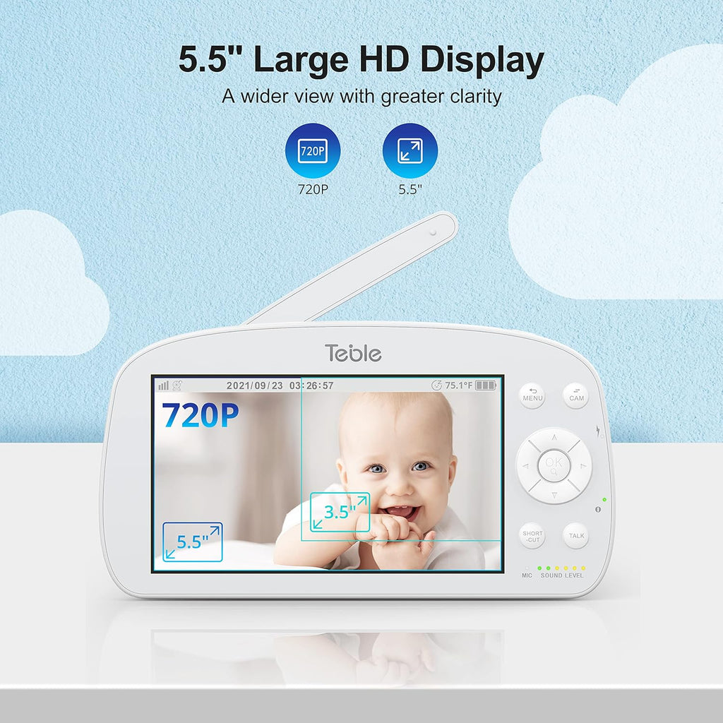 5.5" HD Video Baby Monitor with Camera and Audio N370
