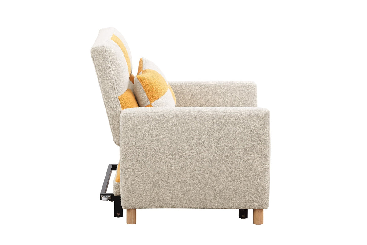 3-in-1 Convertible Sleeper Chair Bed Yellow U421565