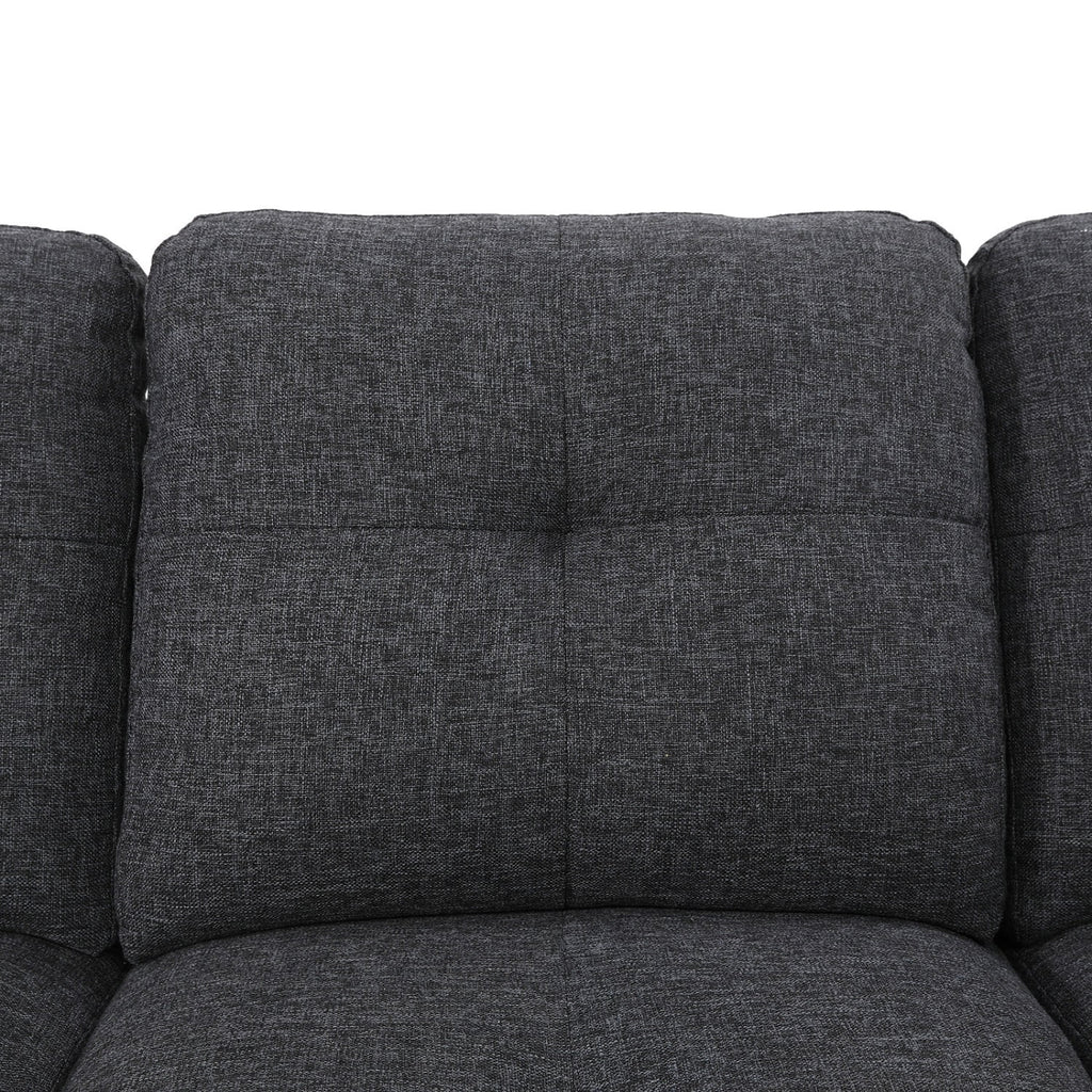 Black Grey Linen 2-Piece Sofa A812631