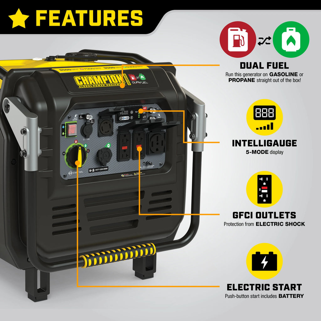 8500-Watt Dual Fuel Inverter Generator M928