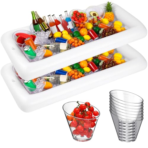 10 Pcs Inflatable Serving Tray and Salad Bowls Q547607