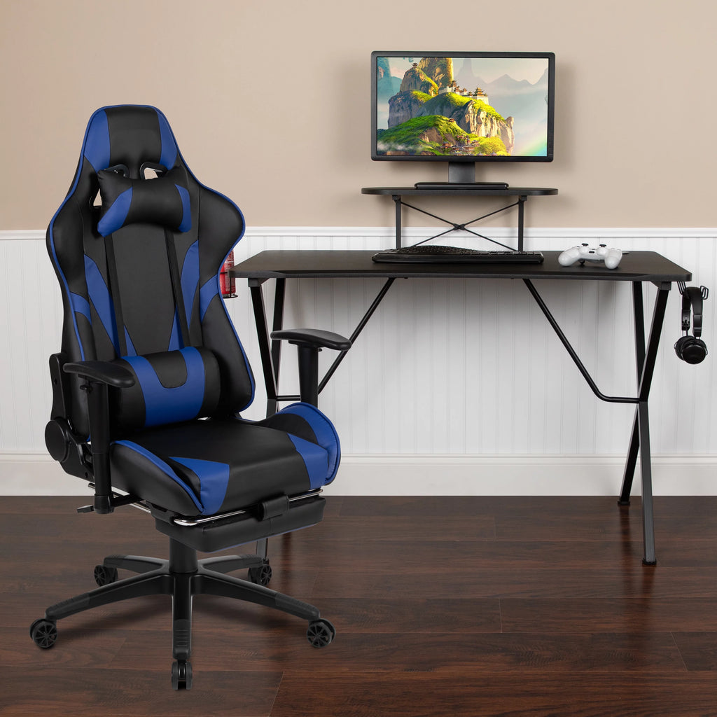 Gaming Desk and Reclining Footrest Chair M239
