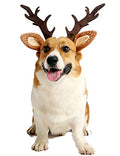 Pet Deer Costume Hat Christmas Dog Antlers Headbands Elastic Band Adjustable Reindeer Cap (Medium) X374