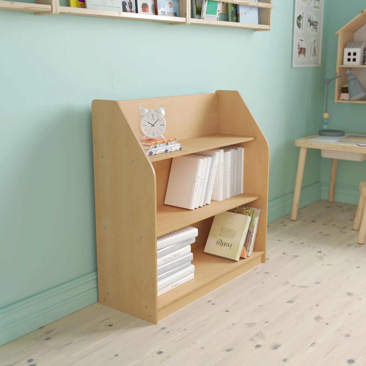 Natural Wooden 3 Shelf Book Display E222038