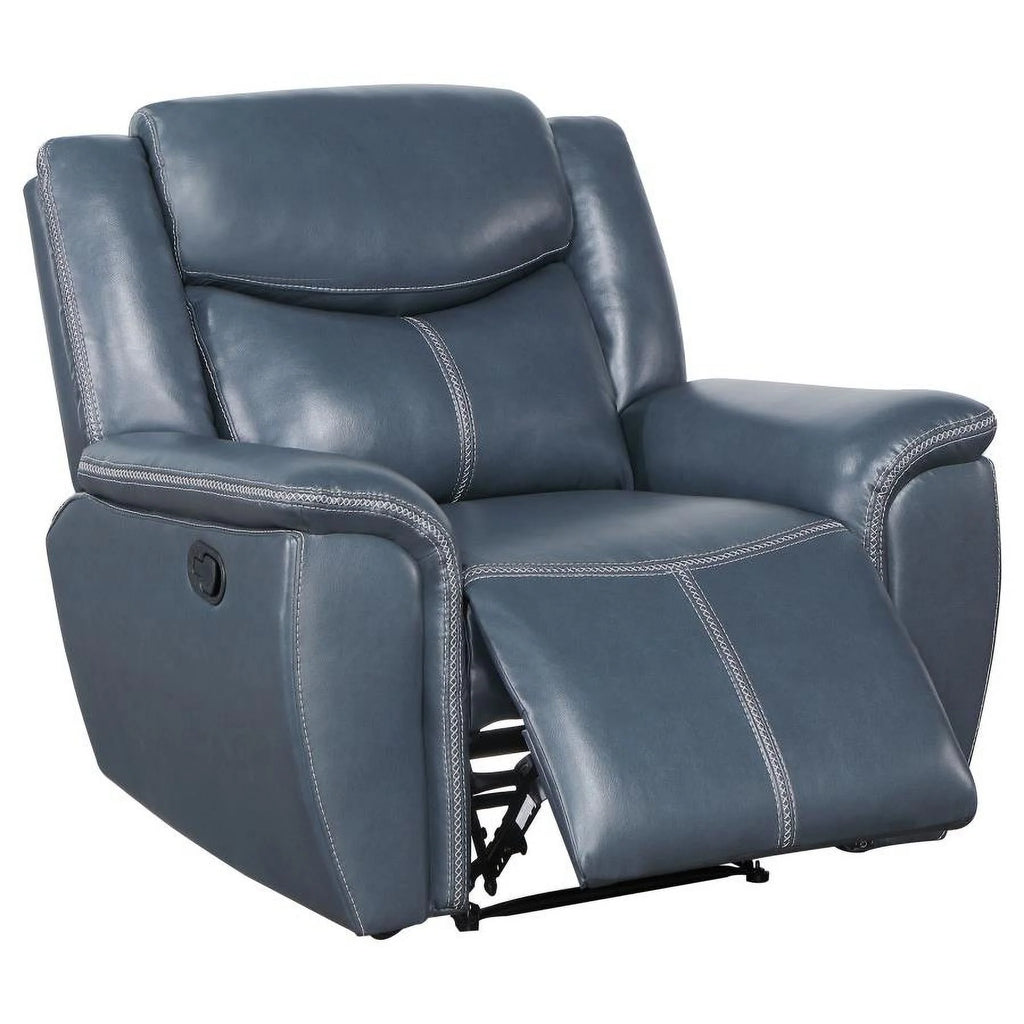 Blue Upholstered Recliner Chair F12189
