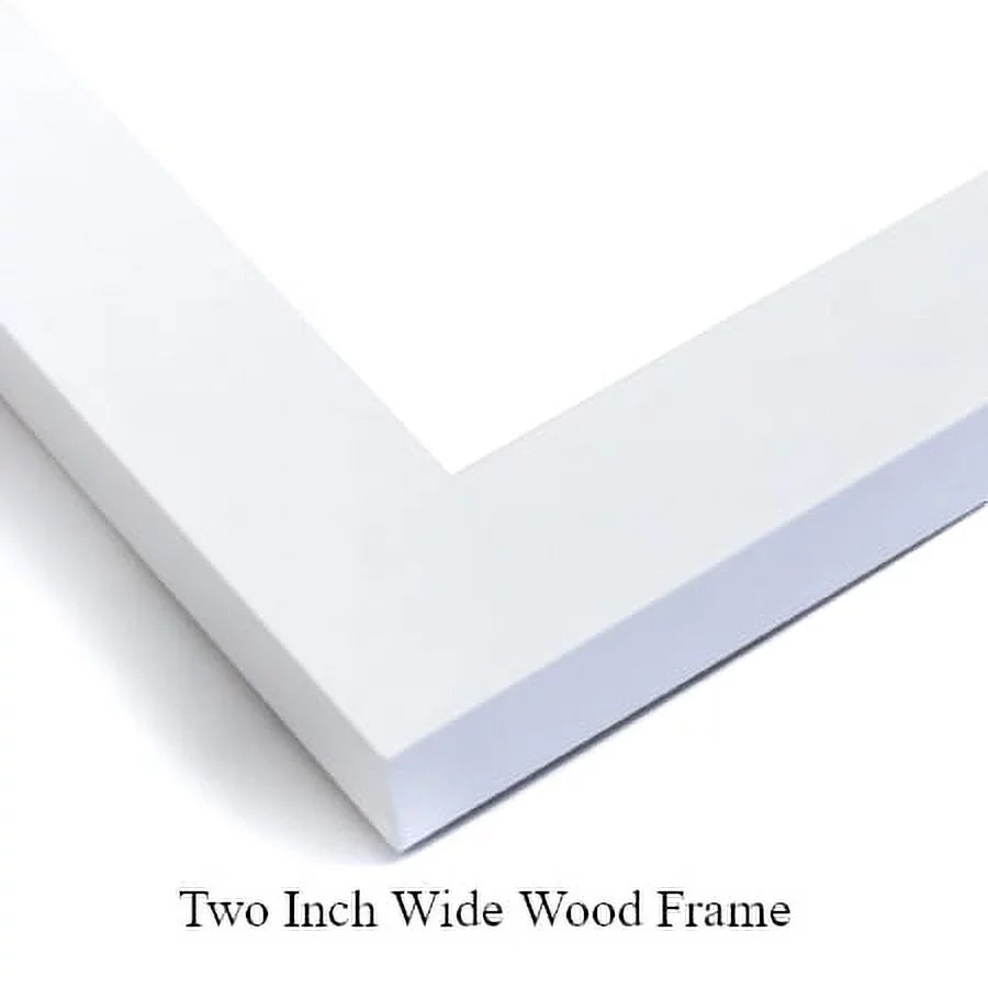 White Modern Wood Framed Art Print E24421