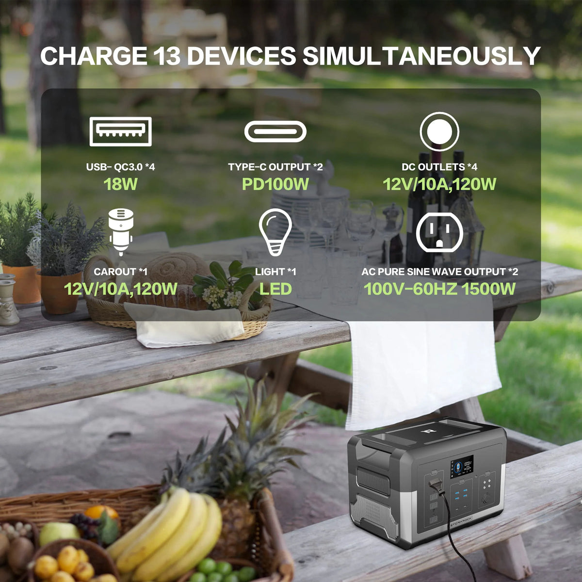 Portable Power Station 1280Wh Lithium-Ion Battery J548