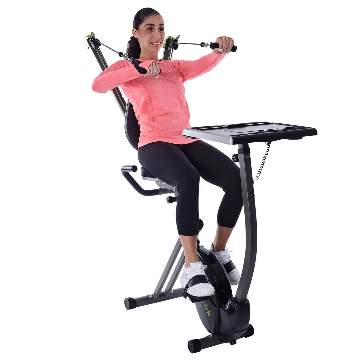 Upright Exercise Bike Workstation and Standing Desk T553982