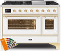 48 Dual Fuel Natural Gas Range with Brass Trim N944