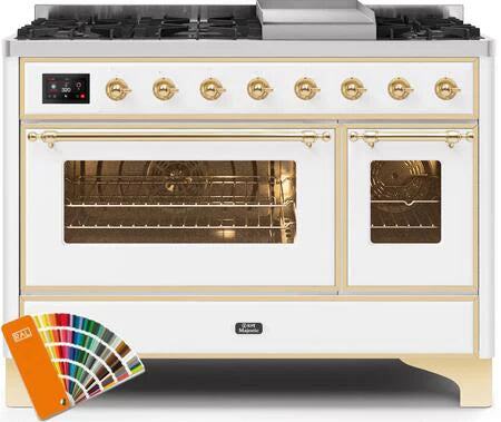 48 Dual Fuel Natural Gas Range with Brass Trim N944