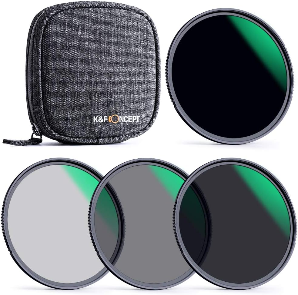 67mm Fixed ND Lens Filter Kit, ND4 ND8 ND64 ND1000 Filter Set with 4-Filter Pouch M6681