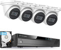4K Security Camera System with 8CH PoE NVR and 4 Weatherproof Cameras Q722306