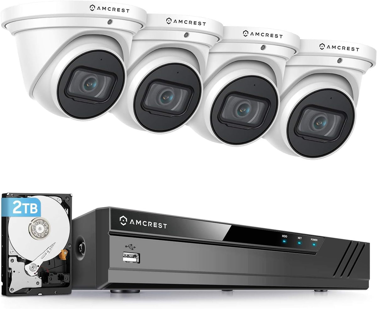 4K Security Camera System with 8CH PoE NVR and 4 Weatherproof Cameras Q722306