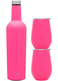 2 12oz Wine Tumbler Glasses with Lids & 1 Wine Bottle V5508
