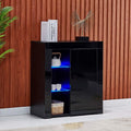 High Gloss Sideboard with 3 Shelves and LED Light H5581