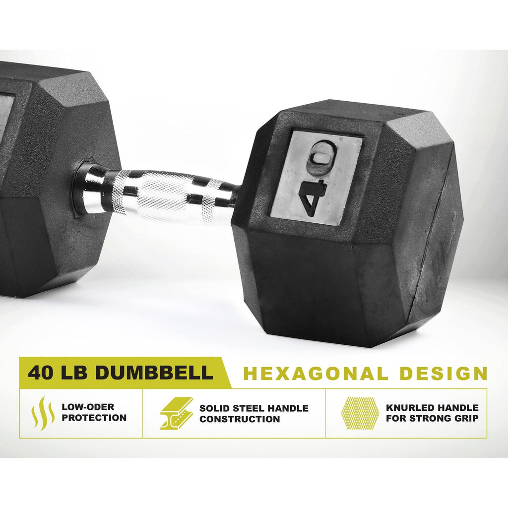 40lbs Pair Black Hex Dumbbell X3647