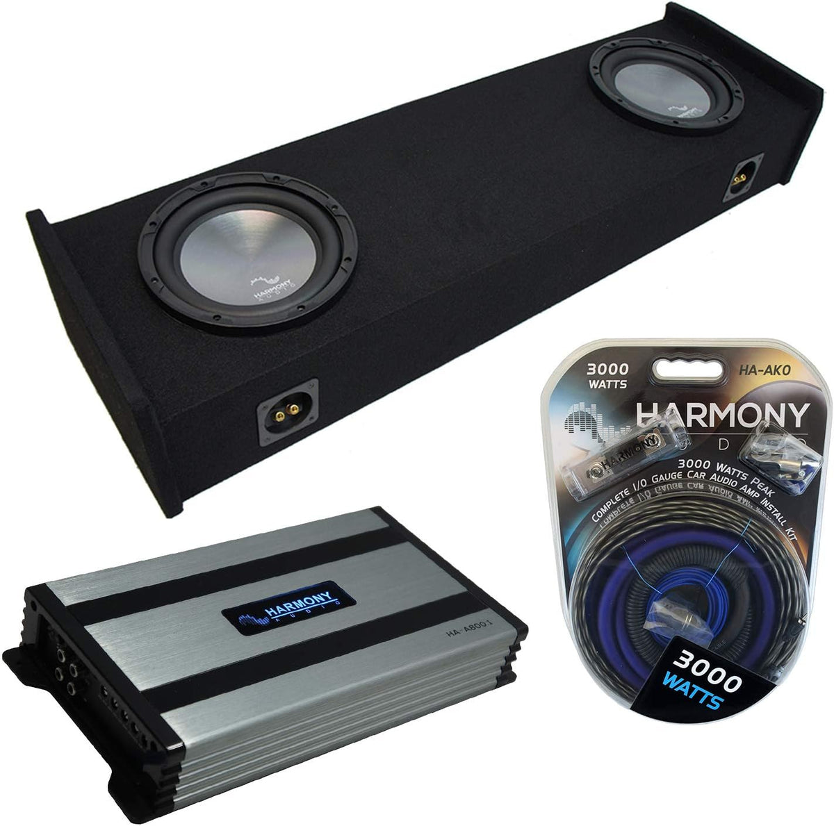 Compatible with Ford F-150 Super Cab Truck 1997-1999 Amplifier and Dual 12 Sub Box Enclosure J629840