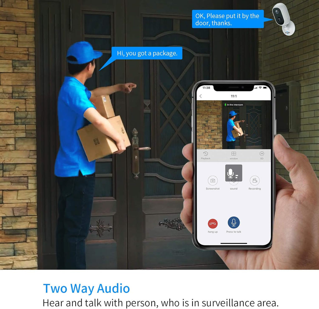 2K 3MP Wireless Battery Powered Security Camera Outdoor with 2-Way Audio Z7610