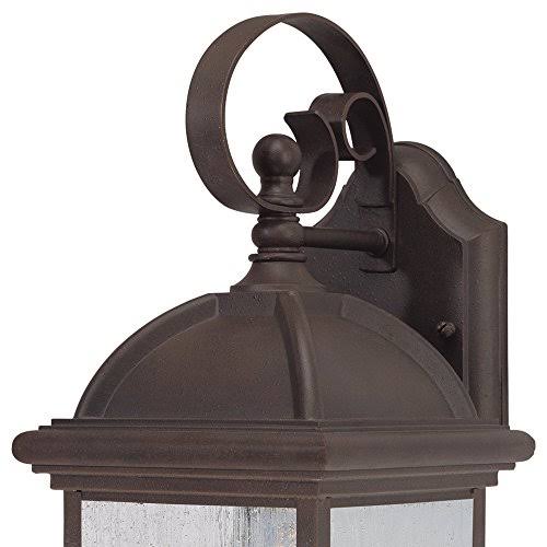 One-Light Exterior Wall Lantern Textured Rust Patina Cast Aluminum L938818