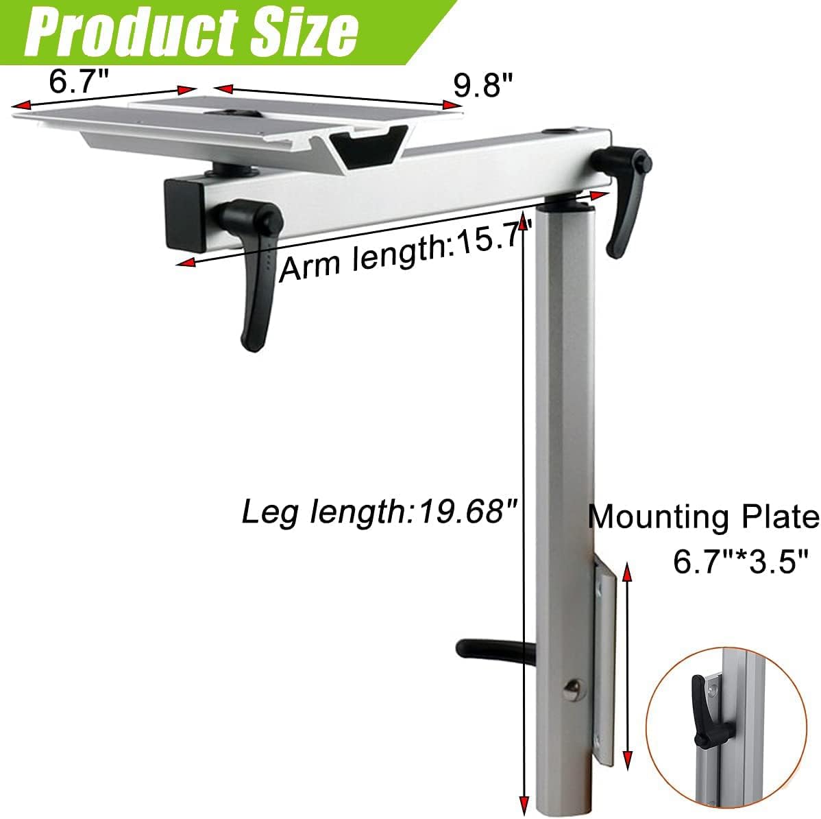 Adjustable Aluminum Alloy 360 Degree Rotation RV Table Mount O36799