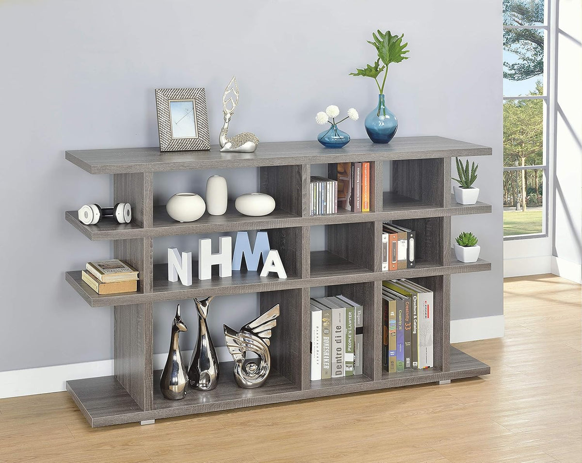 Contemporary Weathered Grey Bookcase/Console N80153