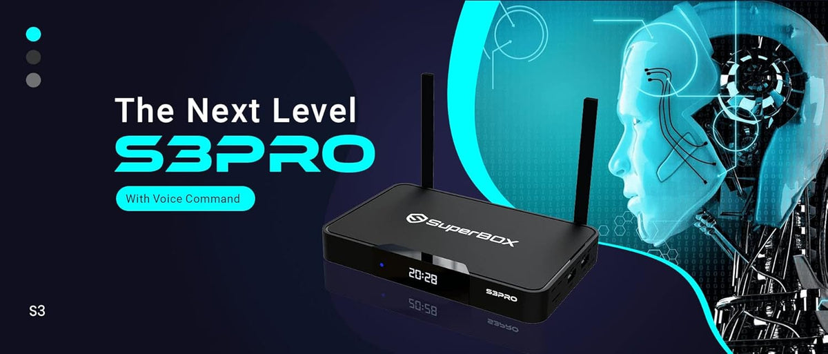 SuperBox S3 Pro with Voice Remote, Backlit Mini Keyboard & 8K HDMI Cable M329991