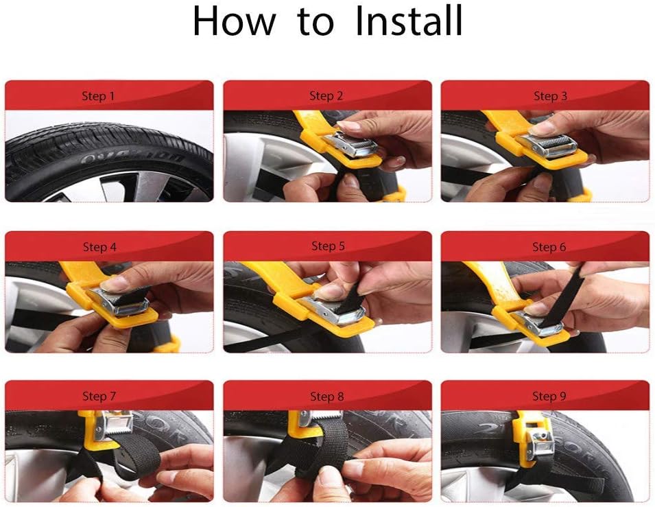 Anti-Skid Snow Chains for Tyres 8Pcs N395