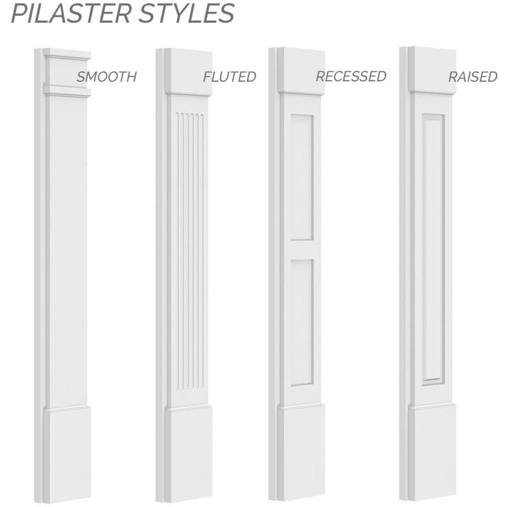 PVC Raised Panel Pilaster with Capital & Base (Pair) H48009