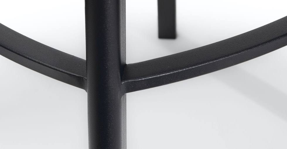 Walnut Counter Stool with Black Metal Base J14298