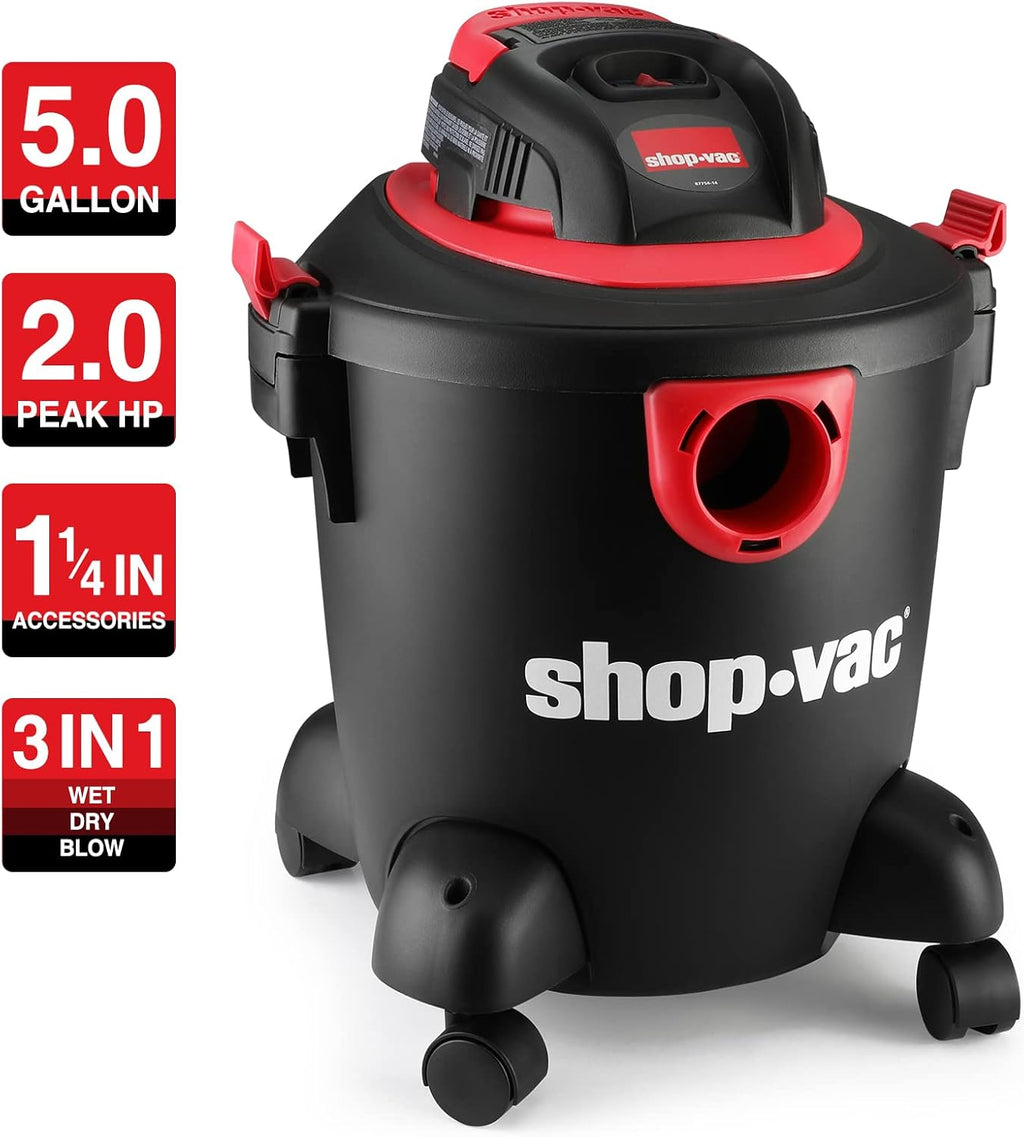 5 Gallon 2.0 Peak HP Wet/Dry Vacuum with Collapsible Handle C480
