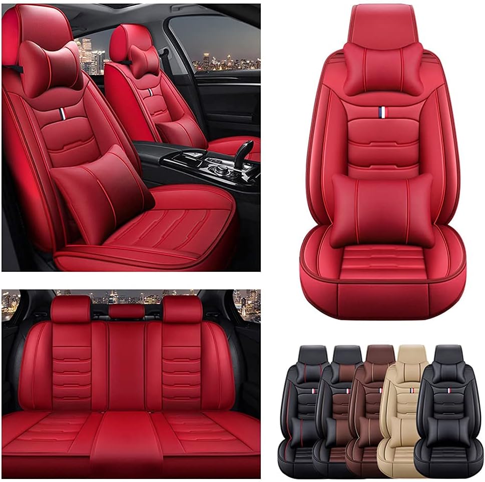 Brown Car Seat Covers with Headrest Backrest Cushions Z204